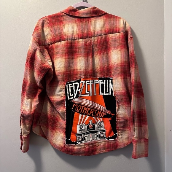 Led Zeppelin mothership flannel up cycle medium women - Picture 1 of 3